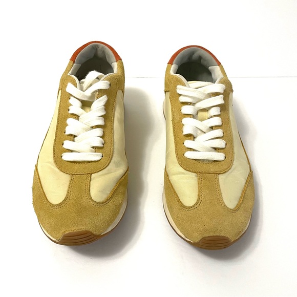 Everlane Womens Suede Low Top Tread Trainer Sneaker Golden/Yellow Size  6.5 - Picture 2 of 10